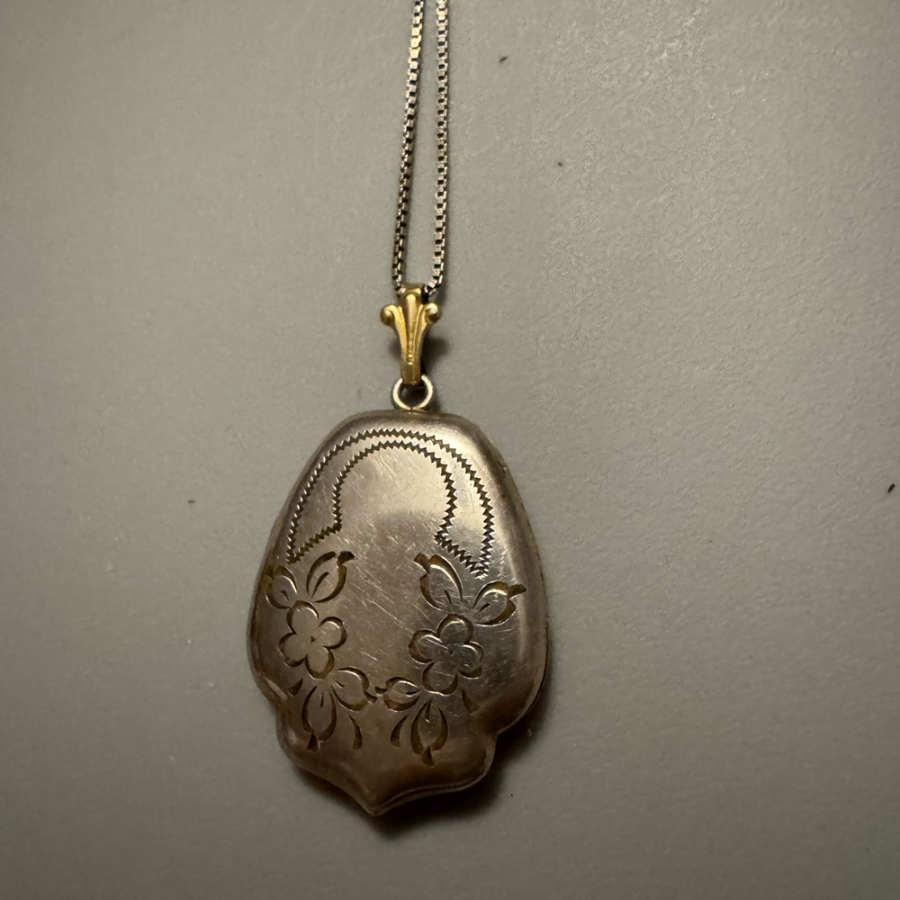 Elegant Silver and Gold Floral locket